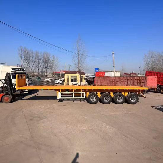 Three or Four Axles Container Shipping Flatbed Semi Trailer