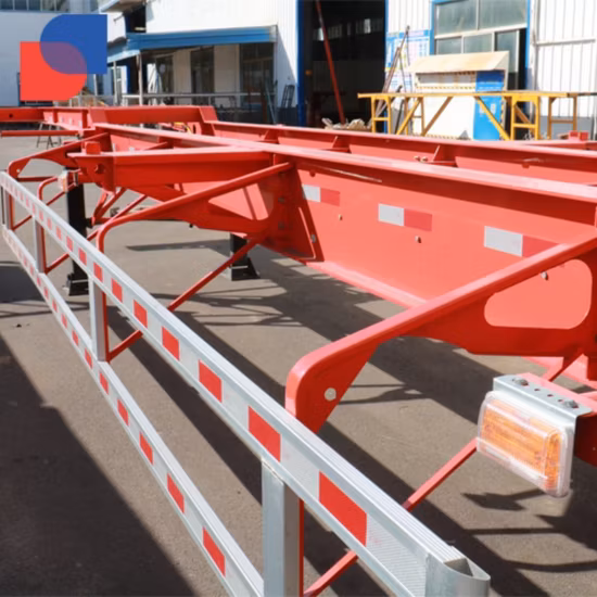 3 Axles 40 FT Flatbed Skeleton Skeletal Semi Truck Trailer Container Semi-Trailer