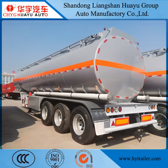 Three Axle 30000L/40000L/50000L Carbon Steel/Stainless Steel/Aluminum Alloy Tank/Tanker Semi Trailer for Oil/Fuel/Diesel/Gasoline/Crude/Water/Milk Transport