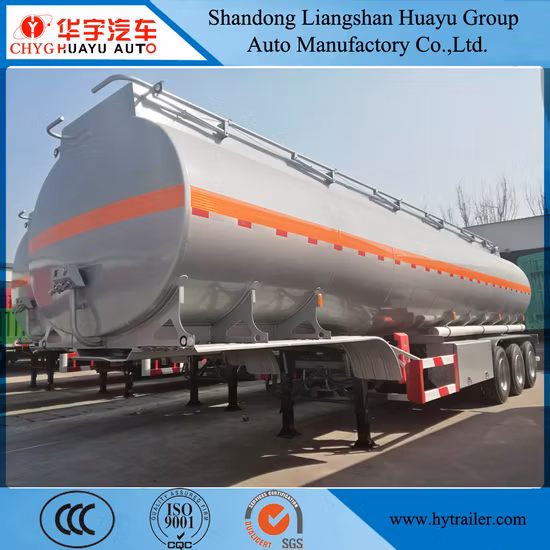 Three Axle 30000L/40000L/50000L Carbon Steel/Stainless Steel/Aluminum Alloy Tank/Tanker Semi Trailer for Oil/Fuel/Diesel/Gasoline/Crude/Water/Milk Transport
