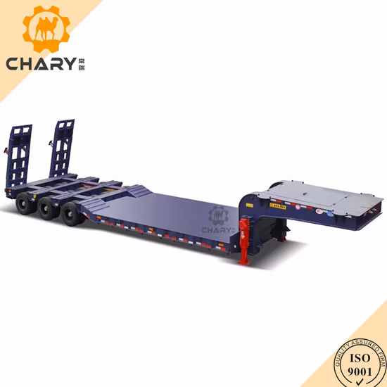 80 Tons Payload 4 Axles Lowbed Trailer Truck /Low Bed Trailer/Semi Trailer