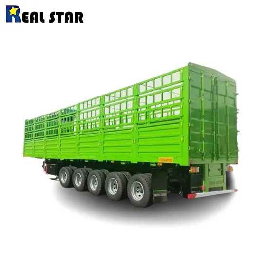 80tons 4 Axle Container Truck Trailer Fence Cargo Semi Trailer for Sugar Rice Transportation