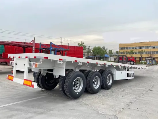 3 Axles 40FT Container Carrier Flatbed Semi Trailer 60FT 4 Axle Gooseneck Flatbed Semi-Trailer Trailer