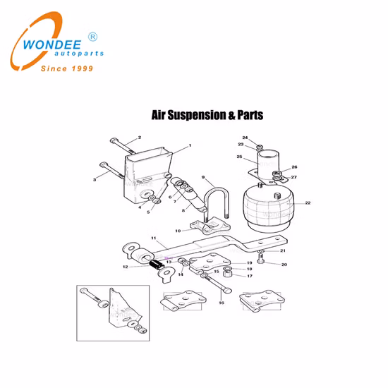 Auto Parts Manufacturer 13t Air Spring Type Air Suspension for Semi Trailer