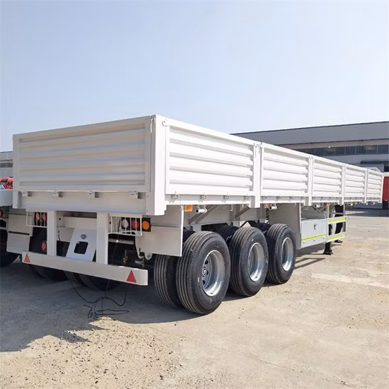 China 3 Axles Drop Side Board Sidewall Triaxle Trailer with Side Wall Boards Grain Cargo Transport Truck Semi Trailer for Sale Manufacturers