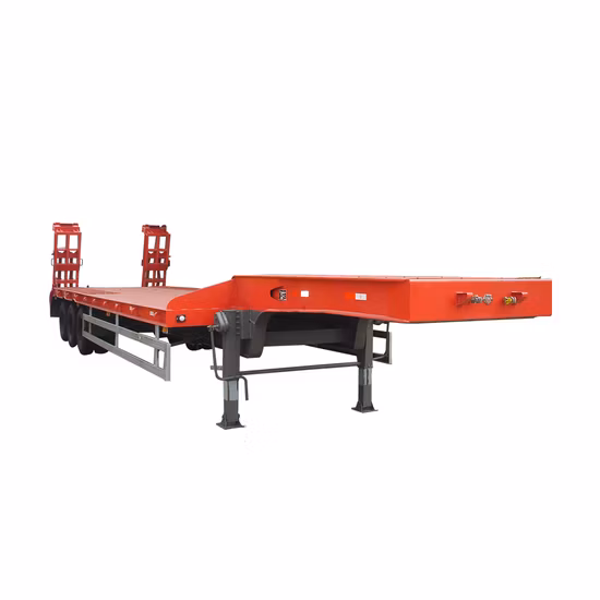 Hydraulic Ladder 3axles Heavy Duty 60ton 80tons Low Bed Semi Trailers Lowbed Trailer Lowboy Axle for Sale in Africa